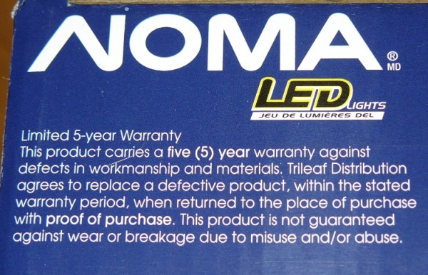 5 year warranty on the box and in the box